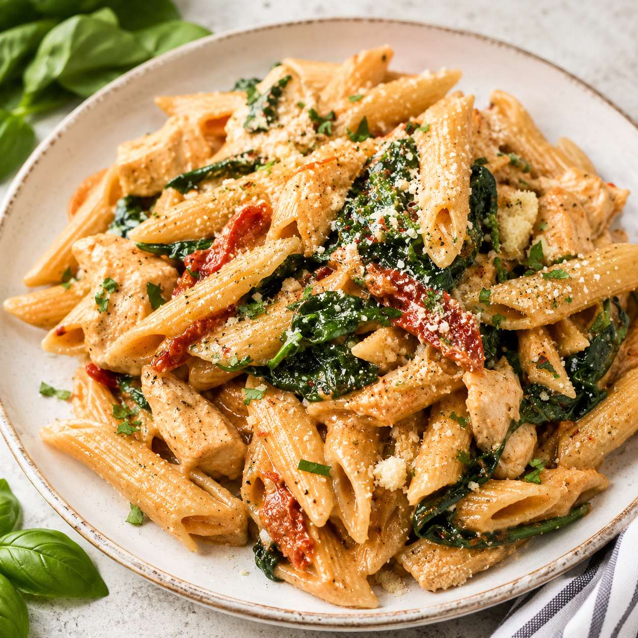 Gluten Free Healthy Tuscan Chicken Pasta