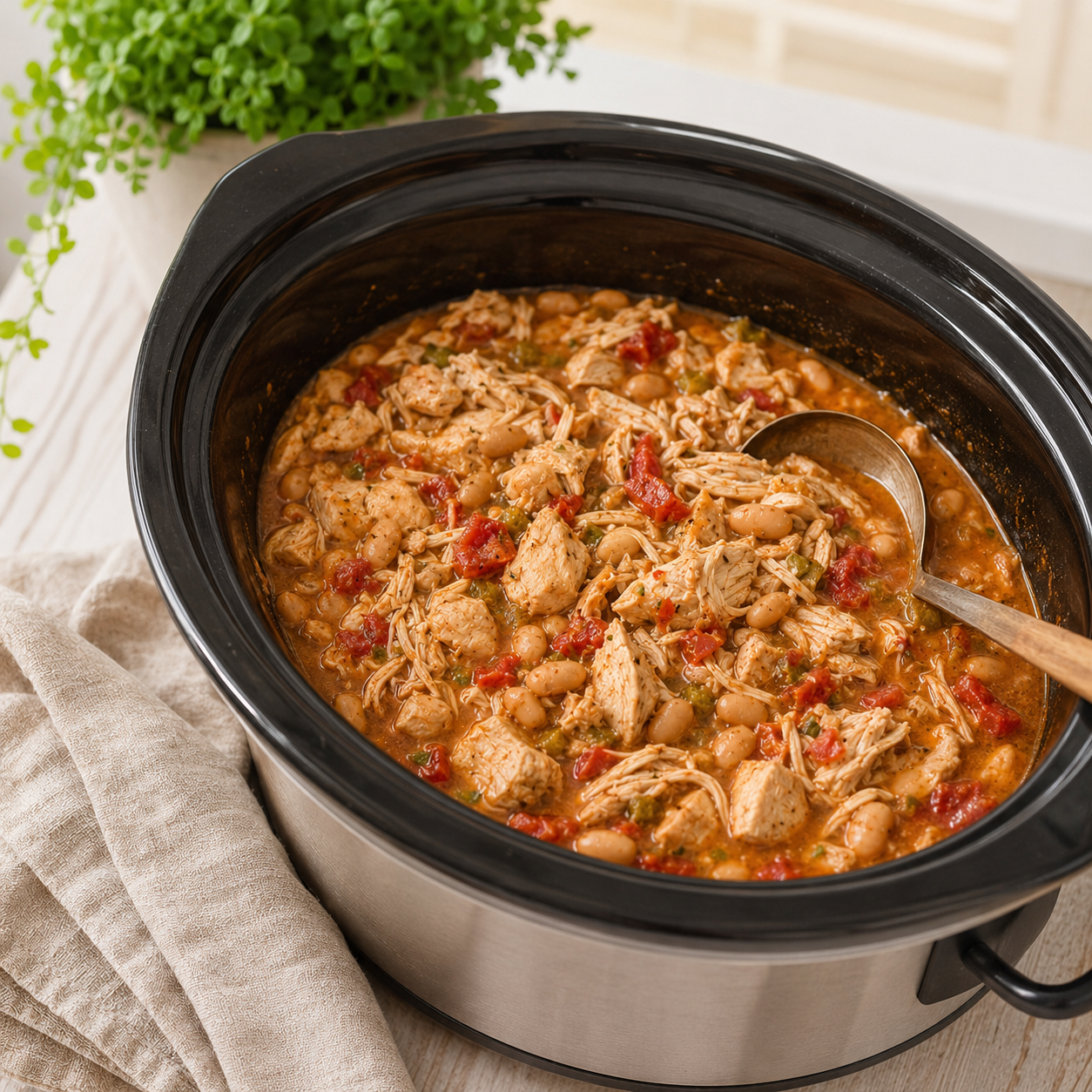 Easy Chicken Taco Soup (Gluten Free, Healthy, and Low Fat)