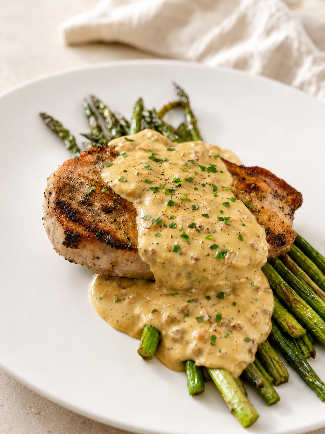 Creamy Dijon Pork Chops (Gluten Free and Low Carb)