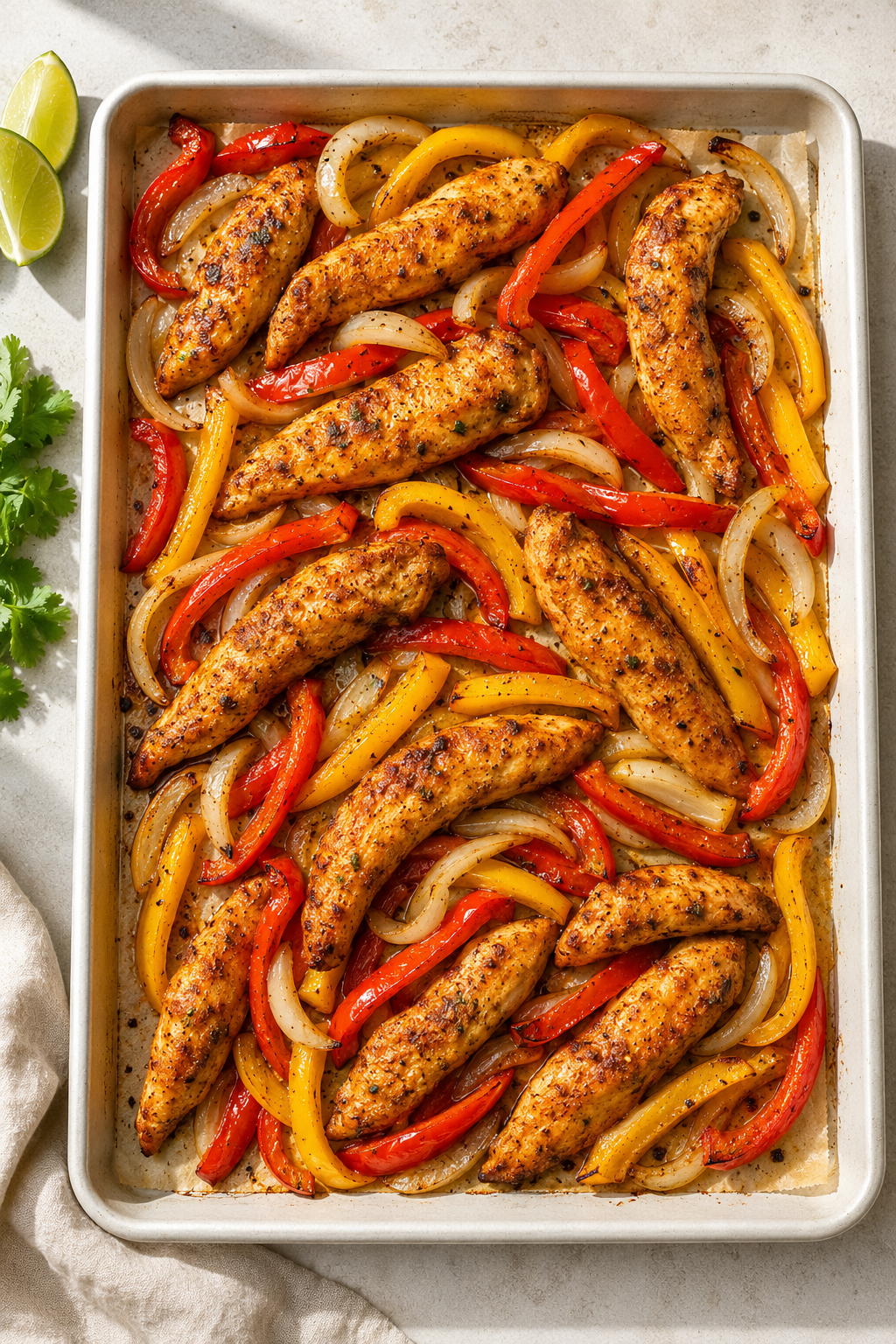 Sheet Pan Chicken Fajitas (Gluten Free, Dairy Free)