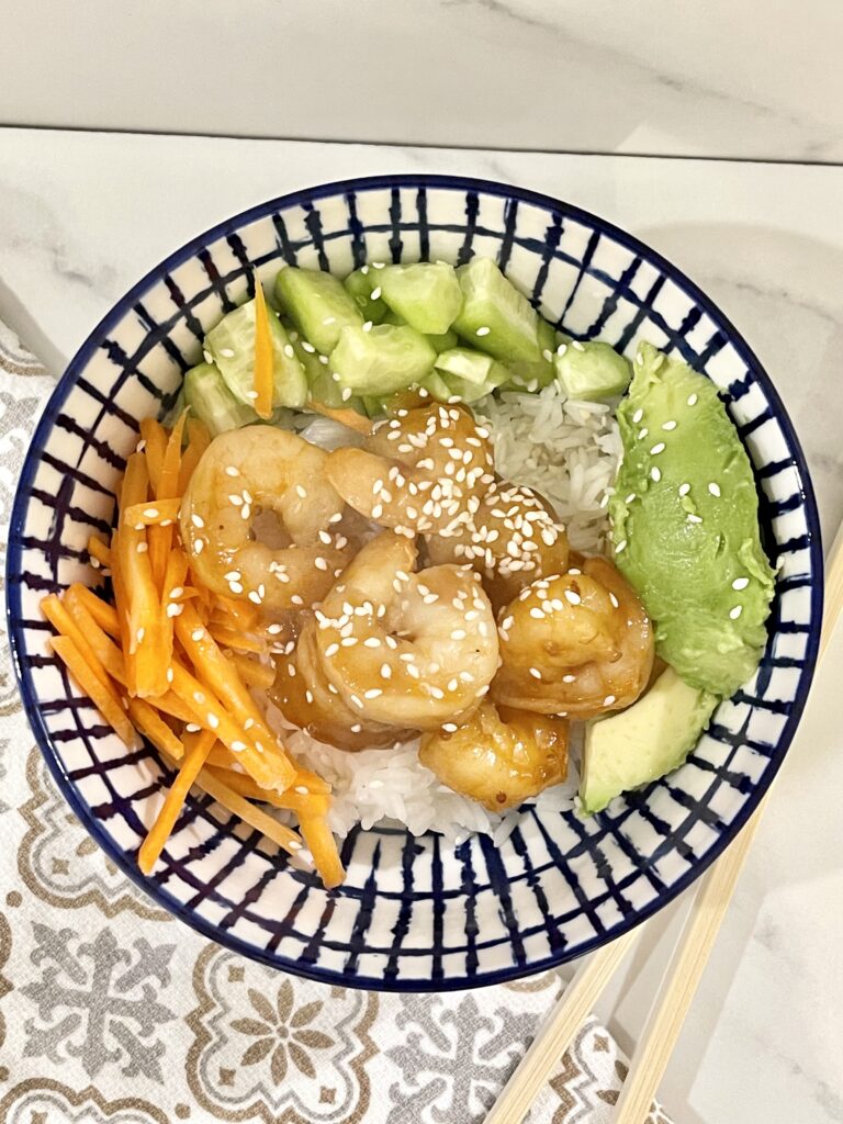 sushi bowl with shrimp 