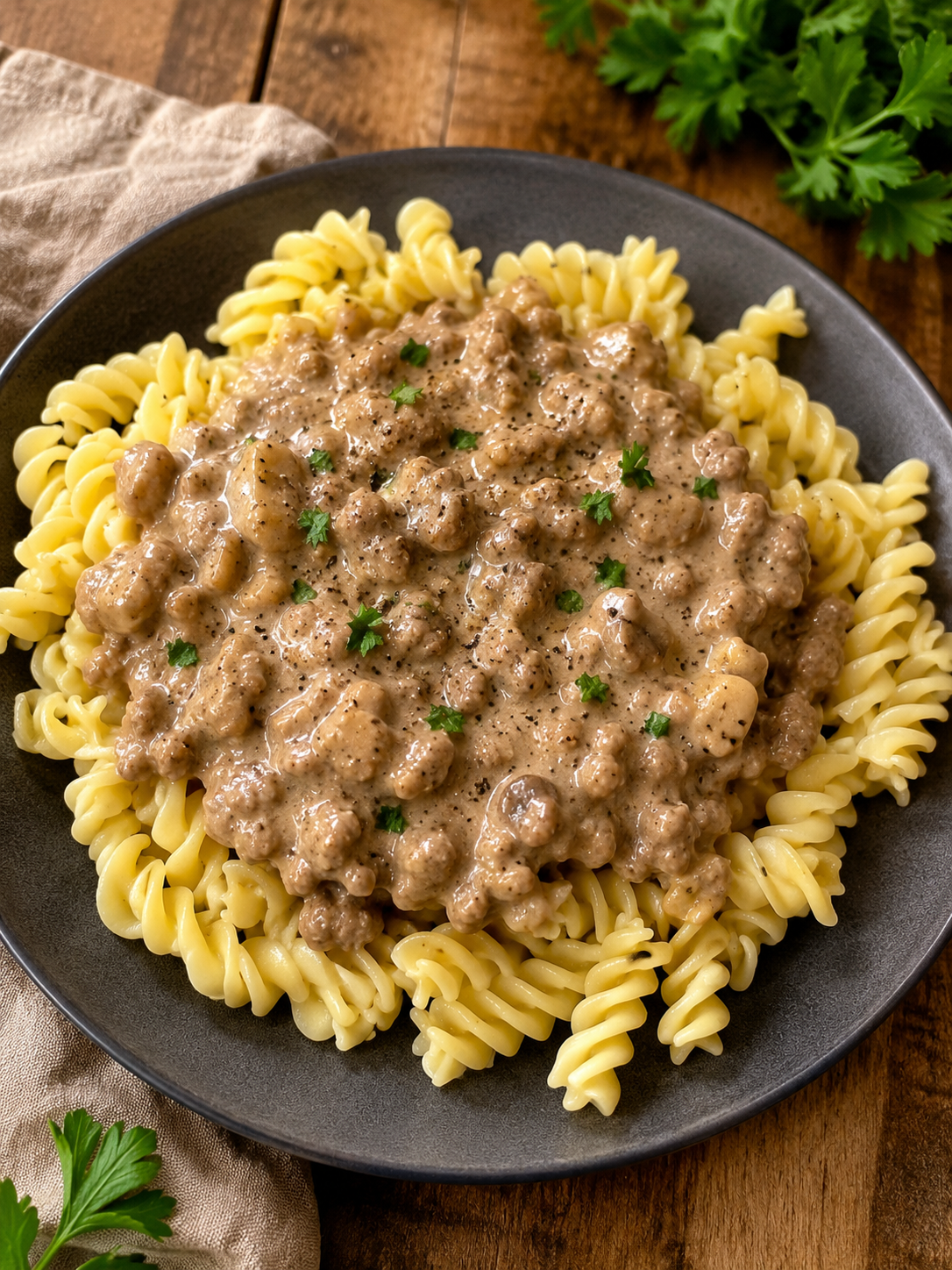 Crock Pot Ground Beef Stroganoff Recipe (gluten free)
