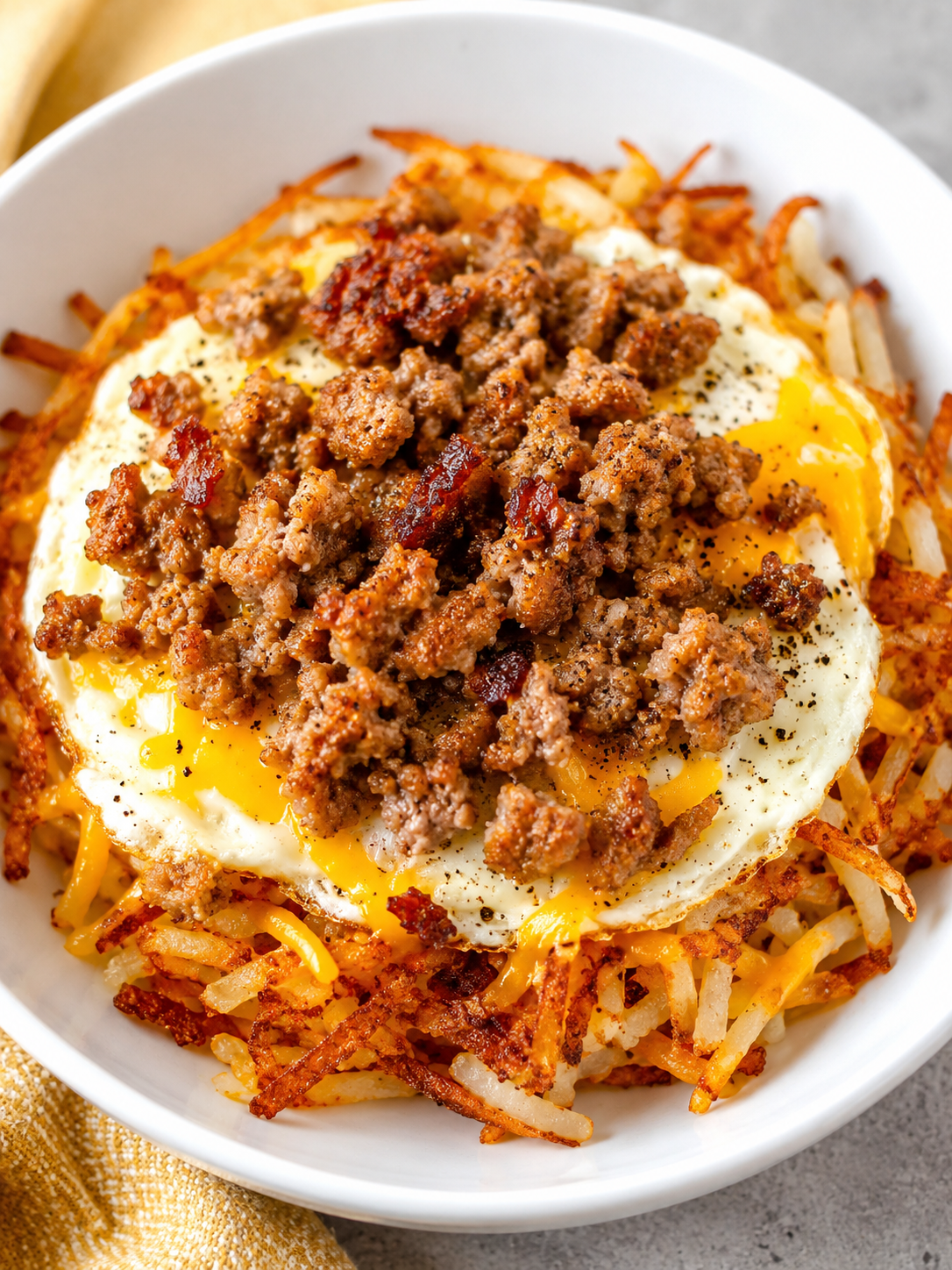 Copycat Waffle House Sausage Hash Brown Bowl Recipe